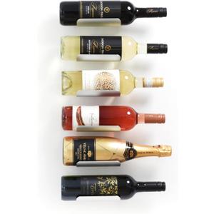 Wall Mounted Wine Rack Set  6-Piece Aluminum Bottle Holders with Non-Slip Cork Pads for Secure Storage