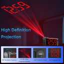 Peakeep Projection Alarm Clock for Bedroom Ceiling 180 Rotatable, Loud for Heavy Sleepers, Colorful Nightlight, 5 Brightness Dimmable Large Number Bedside Electric LED Digital Clock with USB Port