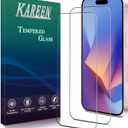 KAREEN 2 Pack Screen Protector for iPhone 16 [6.1-Inch] Tempered Glass Film, Easy to Install, 9H Hardness, Anti Scratch, Bubble Free, Case Friendly (Clear)