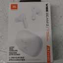 JBL Vibe Beam - True Wireless JBL Deep Bass Sound Earbuds, Bluetooth 5.2, Water & Dust Resistant, Hands-free call with VoiceAware, Up to 32 hours of battery life (White)