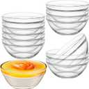 Small Glass Bowls, 9 Pcs Glass Mixing Bowls Stackable Ingredient Dish For Spices Dipping Sauces Ice Cream Toppings Dessert Snack Candy Nuts (4.92 Inch,5Oz)