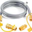 GasSaf 5FT 3/8" ID Natural Gas Hose, Natural Gas Grill Hose with Quick Connect Fitting Suitable for Weber Grills, Blackstone Griddles, Generator, Patio Heater - CSA Certified