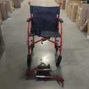 Medline Ultra Lightweight Transport Wheelchair for Adults, Foldable, 19-Inch Seat Width, Red Frame, Black Upholstery