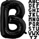 Black Letter B Balloons, 40 Inch Alphabet B Letter Balloons Foil Mylar Big Letter Balloons for Birthday Party Anniversary New Year Graduation Wedding Decorations