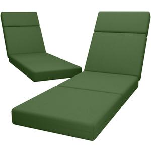 2 Pcs Chaise Lounge Cushions Outdoor, 80 x 26 x 4 Inch Lounge Chair Cushions for Outdoor Furniture - Waterproof Lounge Patio Replacement Cushion, 4In Fade-Resistant Thick Patio Chaise Lounge Cushion