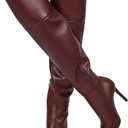 Wetkiss Womens Thigh High Boots Stiletto High Heel Over the Knee Fashion Dress Long Boots with Sexy Ponited Toe Zipper up Tall Boots for Date Party Club (6)