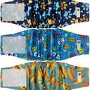 Dog Diapers Male Large High Absorbing Belly Band for Male Dogs Washable Male Diapers for Dogs with Cute Patterns 5packs (L, 14 - 18 Waist)