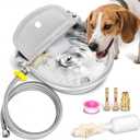 Automatic Animal Drinking Water Bowl with Drain Hole & Float Valve, 71" Extended Pipe, Stainless Steel Waterer Feeder Farm Dog Dispenser Kit Self Filling for Livestock Horse Goat Water Trough (Upgraded Setup (Drain & Extended Hose))