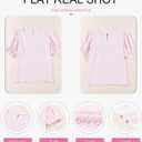 Dokotoo Floral Print Blouses for Women Crewneck Smocked Puff Sleeve Shirts Casual Babydoll Tops (Pink, XXL)