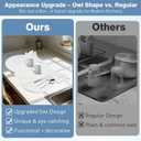 Large Stone Dish Drying Mat for Kitchen Counter,24"(L)16"(W) Quick Dry Absorbent Diatomaceous Earth Dish Drying Mats,Owl Shape Design Drying Pads for Cups Dishes Bottles (White)