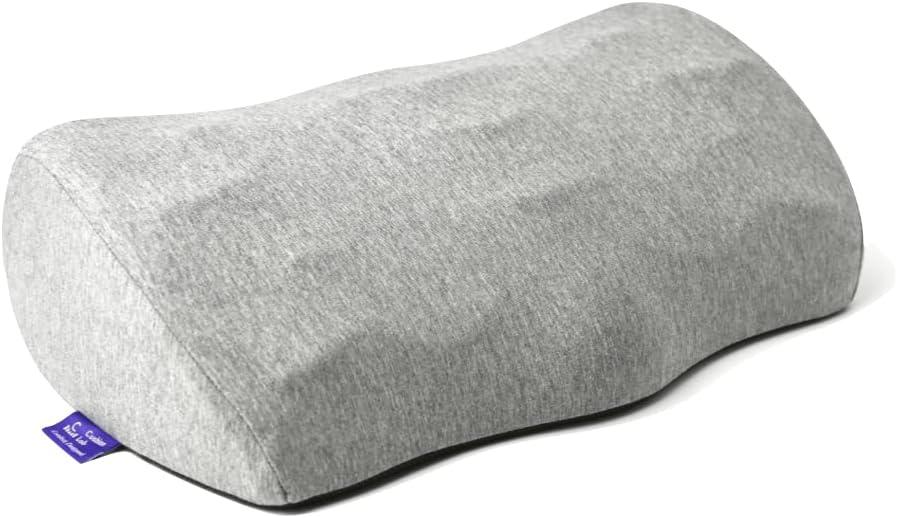 C CUSHION LAB Ergonomic Foot Rest for Under Desk - Patented Massage Ridge Design Memory Foam Foot Stool Pillow for Work, Home, Gaming, Computer, Office Chair - Footrest for Back & Hip Pain Relief (Grey)