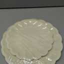 Newtay 30 Pcs Cream Scalloped Paper Plates 9.5 Inch and 7.5 Inch Shell Edge Disposable Dinner Plates for Birthday Wedding Baby Shower Party Decorations