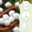 Civaner 18 Pcs Snowball Ornaments for Christmas Tree White Sparkly Fluffy Snow Glitter Christmas Ball Ornaments for Home Tree Xmas Farmhouse Holiday Decor