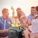 ADDIMOR Expandable Cooler Backpack - 35/50 Cans Insulated Backpack Cooler for Men & Women, Portable 2 Leak Proof Compartments Coolers Bag for Picnic, Lunch, Hiking, BBQ Camping and Beach (Grey)