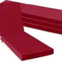 Summsun Chaise Lounge Cushions Outdoor Set of 4 - Waterproof and Fade Resistant Sun Lounger Replacement Cushions - Patio Lounger Pads with Removable Cover for Pool, Deck, Lawn, 72 x 21 x 3 Inch, Red