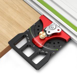 Feikeer Adjustable Track Saw Square, 60 to 60 Quick Positive Angle Stop, Track Saw Rail Square Compatible with Festool/Milwaukee/Makita Track Saw Accessories, for Miter Cutting