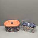 BSTKEY 2 Pack Cookie Tins, Cookie Snack Jars with Lid, Decorative Candy Canister, Baking Gift Tins Cute Countertop Tinplate Box for Storing Patisseries, Puff Pastries Craft Supplies, 2 Sizes