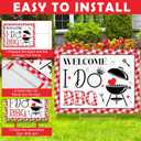 Welcome to I Do BBQ Wedding Yard Sign BBQ Style Engagement Party Yard Sign with Stakes Party Supplies Decorations for Garden Anniversary Barbecue Outdoor Proposal Ceremony