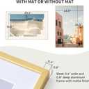 Fun Memories 24x36 Picture Frame, 24 x 36 Metal Poster Frame with Mat for 20x30-Tempered Glass Front- Vertical and Horizontal Display - Wall Hook Hanging Hardware Included -Gold