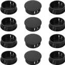 2 x 12PCS 1inch Black Plastic Hole Plugs for Round Holes Hole Plug Round Drill Door Screw Hole Plugs 1"