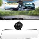 Car Rear View Mirror with Suction Cup, Anti Glare Wide Angle HD Auto Inside Rearview Mirror, 360 Degrees Adjustable Reduce Blind Spots, Universal for Vehicle, Marine, Boat, Truck, SUV, Van
