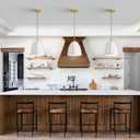 10in Dome Pendant Light White Kitchen Island Pendant Lighting Modern White & Gold Pendant Lights Fixture for Dining Room Kitchen Sink, E26, 10" 1-Light 1-Socket