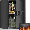 19.7 Inch Tall Large Safe Box, 3.4 Cuft Home Safe with Fireproof Bag, Anti-Theft Lock Box with Alarm System and Digital Keypad for Document, Cash, Valuables