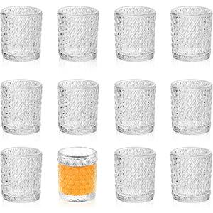 3oz Mini Shot Glass Set of 12, Vintage Fancy Shot Glasses, Cute Shot Glasses, Perfect for Whiskey, Tequila, Vodka, Espresso, Spirits & Liquors (Diamonds)