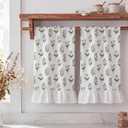 CrystalSylara 2 Pcs Vintage Floral Kitchen Towels 18 x 28 Inch 100% Cotton Ruffled Dish Towel Cottage Core Kitchen Towel Block Print Hand Towels for Drying Dishes Entertaining Guests Farmhouse Charm