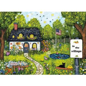300 Piece Puzzles for Adults, Sunny Village 300 Piece Puzzle, Charming Countryside Flower Jigsaw Puzzles, Relaxing Gifts for Adults, Seniors and Kids, Finished Size 20.5” x 15”