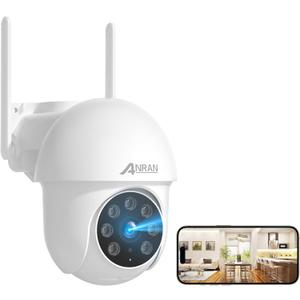 ANRAN 5MP Security Camera Outdoor, 360PTZ Auto-Tracking, 2.4/5GHz WiFi Wired Security Camera, Spotlight & Siren, True Night Vision, IP66 Waterproof, Audio, SD & Cloud Storage, 24/7 Recording, Audio