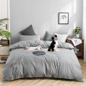 Waterproof Duvet Cover Protector - Washable, Perfect for Incontinence and Kids Bedding - Waterproof Bedding Duvet Covers- Ideal for Kids, Elderly, Pet Owner (Gray, Twin[4% Selection Rate])
