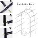 Elegant Pergola Arbor Garden Arch Trellis 55" W x 94.5" H, 16mm Metal Tubes & 0.4mm Thickened Wall Construction, Weather Resistant, Versatile Use for Outdoor Decoration