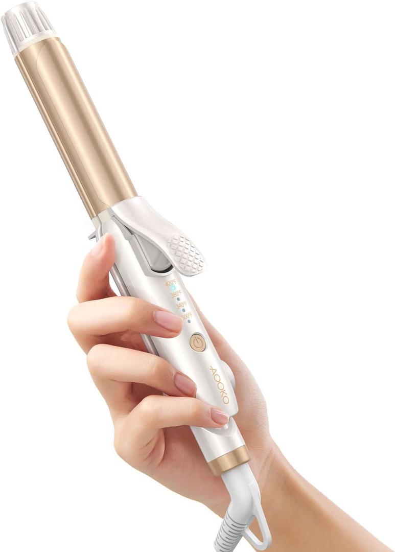 Mini Dual Voltage Curling Iron, Travel Curling Iron for European Travel, 1 Inch Ceramic Plates Hair Straightener Adjustable Temperature for All Hair Types