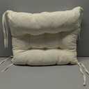 HLOVME Corduroy Chair Cushion with Ties Ultra Soft Warm Floor Cushion for Kids Reading Nook Comfortable Square Seat Cushion for Adult 15.7x15.7, White