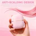 Mini Straightener Brush, Rechargeable Portable Hair Straightener Brush, 3-Speed Temperature Control, Anti-Scald Shell, Lightweight and Portable for Home Travel Gift (Pink)