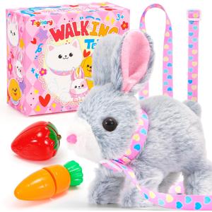 Tagitary Plush Bunny Toy for Kids,Interactive Realistic Bunny with Sounds, Walking, Ears Wiggling,Twitch Mouth and Nose,Hopping Rabbit Toys Easter Christmas Birthday Gift for Toddlers