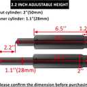 MySit 2.2" Stroke Office Chair Gas Lift Cylinder Replacement, Heavy Duty 450lbs Shortest Gas Spring Rod Chair Part Sinking 1.2 inches Universal Size Black for Short Person, Class 4