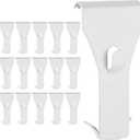 Ripeng 24 Pieces Brick Wall Clips and Hooks for Hanging Outdoors No Drill, Brick Hangers Fit 2-1/4 to 2-3/8 Inch Hooks to Hang Wall Decor, Pictures, Christmas Decorations Hangers (White)