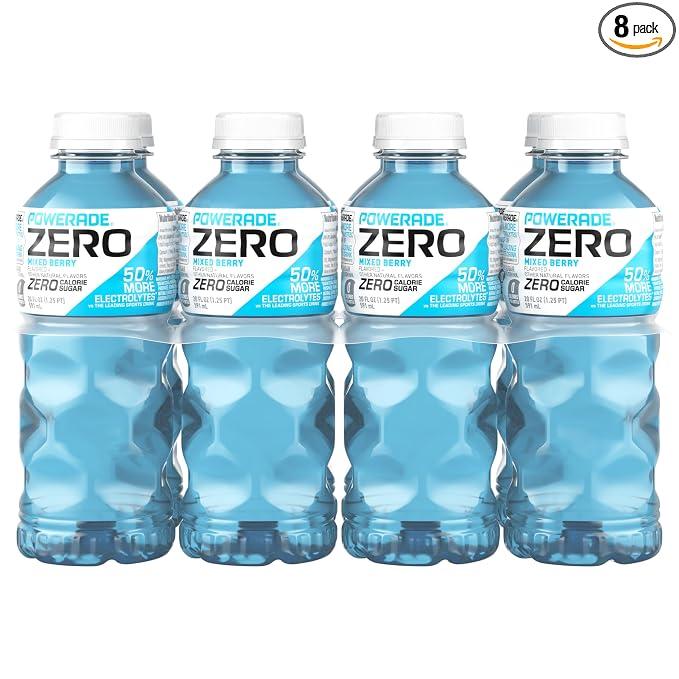 POWERADE Electrolyte Enhanced Zero Sugar Mixed Berry Sports Drink, 20 Ounce (Pack of 24) (EXP 05/11/26)
