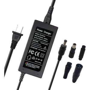 29.4V 2A Charger 5 Plugs for Scooter 24V 25.2V 25.6V Lithium Battery, Pack DC 5.5 * 2.1 with 8mm 3 Prong/ 12mm 3 Prong/ 8mm RCA/ 3-Pin Male XLR Connector