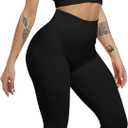 CHRLEISURE Workout Leggings Sets for Women, Gym Scrunch Butt Butt Lifting Seamless Leggings 3 Piece (Black, S)