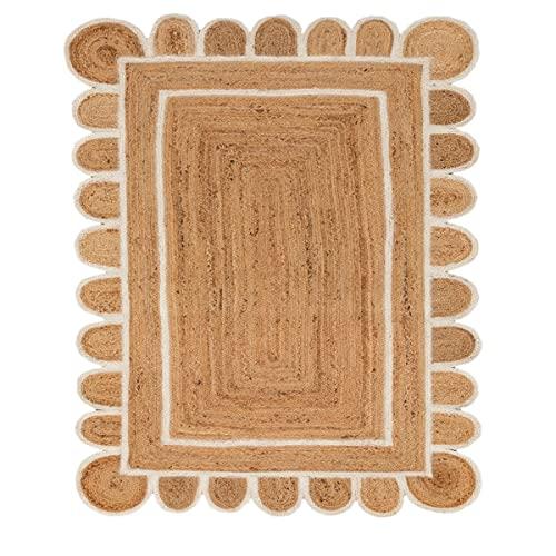 Scallop Jute with White Border (2X3 Feet)
