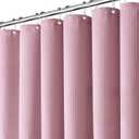 Inhousolu Fabric Shower Curtain Waffle Weave, 230 GSM Heavy Duty, Weighted Hem, 14 Metal Hooks, Water Repellent, Machine Washable, Hotel Spa Luxury Bath Curtain Set, 72 x 72 Inch, Pink