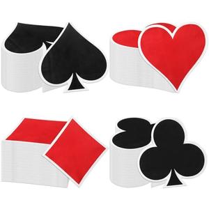 Honoson Casino Napkins Party Supplies 4 Pattern Disposable Poker Paper Napkins Game Themed Birthday Supplies for Las Vegas Theme Night Party Decorations Card Playing Club(Casino)