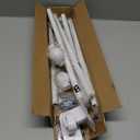 ENJOYBASICS No Drill Curtain Rods for Window 48 to 84 Inches, 5/8 Inch Diameter Renter Friendly Drapery Rod with Adhesive Brackets without Drilling, Adjustable from 27 to 90 Inches, White