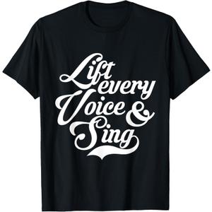 Lift Every Voice and Sing Black African American Anthem T-Shirt, Black, XL