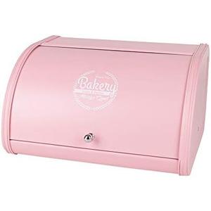 KL X458 Pink Bread Box Roll Top, Metal Bread Box for Kitchen Countertop, Large Capacity, Keeps Bakery Items Fresh Longer, Bread Bin for Kitchen Countertop, Breadbox to Store Cookies, Bagels, Muffins