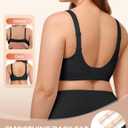 Vertvie Bras for Women No Underwire Wireless Push Up Seamless Full Coverage Comfort Sports Everyday Bra Regular & Plus Size (Black, L)