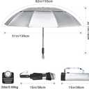 G4Free 62 Inch Large Golf Umbrella Compact Reverse Travel Umbrella 10 Ribs Windproof for Rain Double Canopy Automatic Open Close